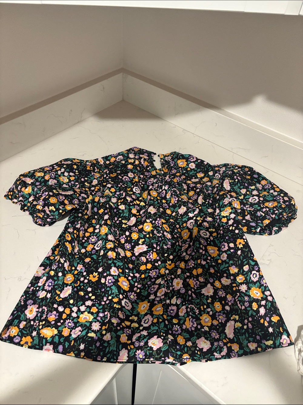 Floral Puff-Sleeve Blouse by Hyacinth House XXS